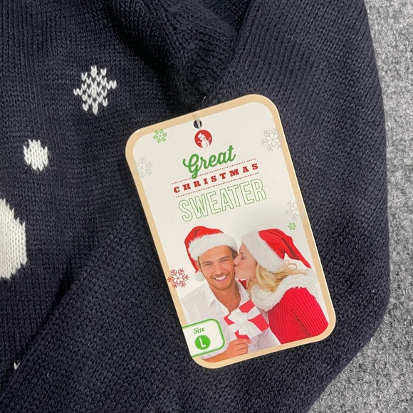 *NWT Merry Christmas Women’s 3D Navy Blue Snowman Sweater Sz L - Picture 7 of 16